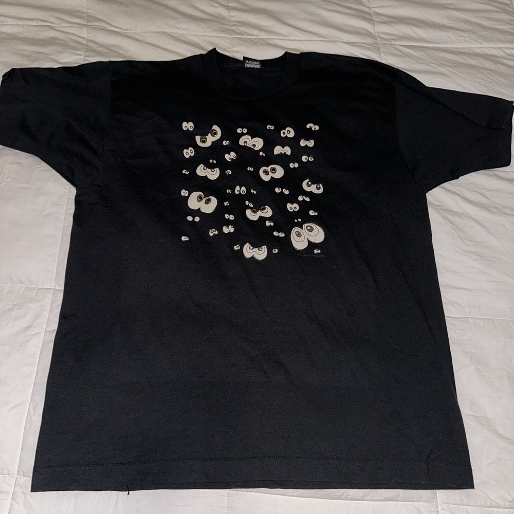 Vintage Halloween Scary Eyes Shirt Size XL Googly Eye VTG Single Stitch TShirt T